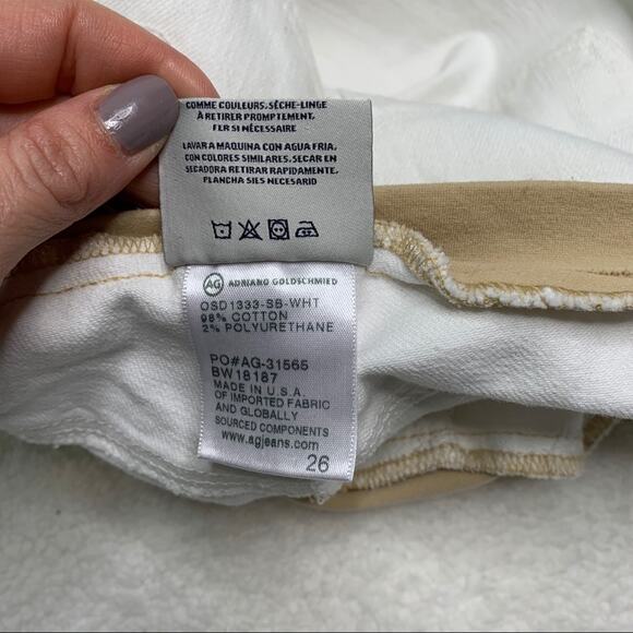 AG Adriano Goldschmeid Stilt Roll-up Maternity White  26 - Picture 8 of 8